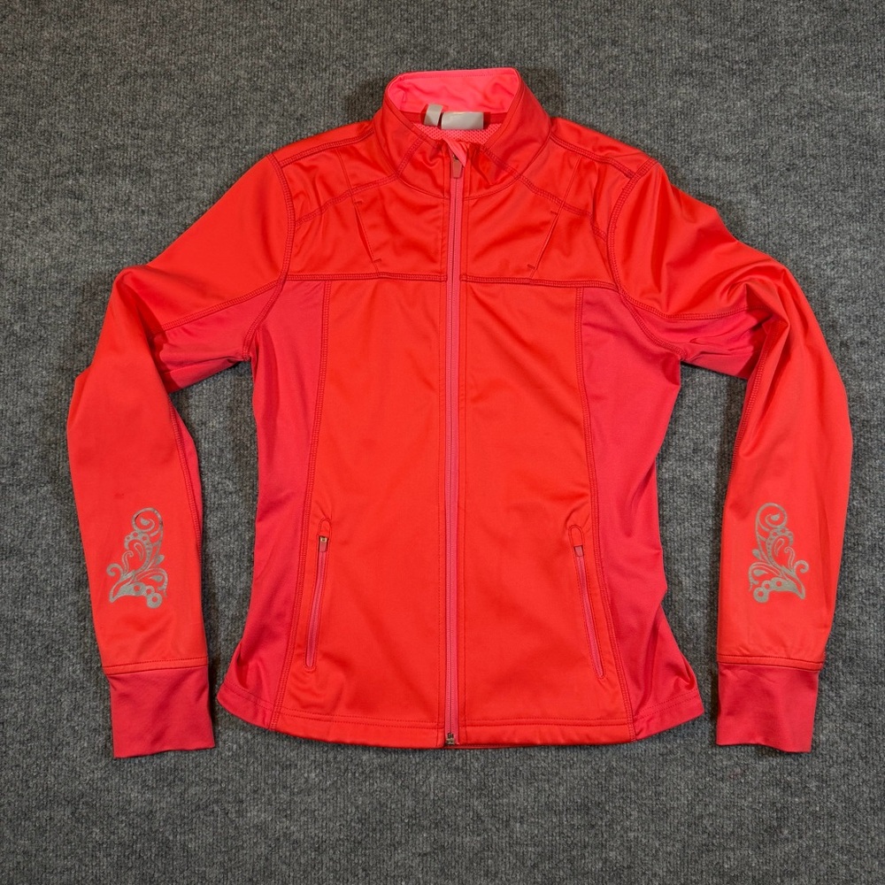 Athleta Womens Headwings Reflective Running Jacket Small Pink‎ Full Zip